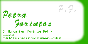 petra forintos business card